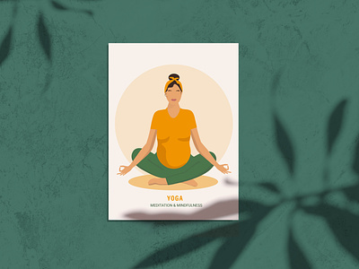 Yoga poster illustration in faceless style. ai graphic design illustration mental postcard pregnancy retreat vector yoga