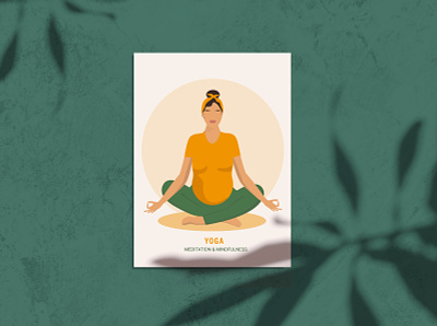 Yoga poster illustration in faceless style. ai graphic design illustration mental postcard pregnancy retreat vector yoga