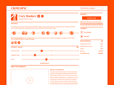 Crowdpac Candidate Page Wireframes