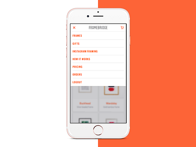 Framebridge Mobile Nav ecommerce mobile web ui ux