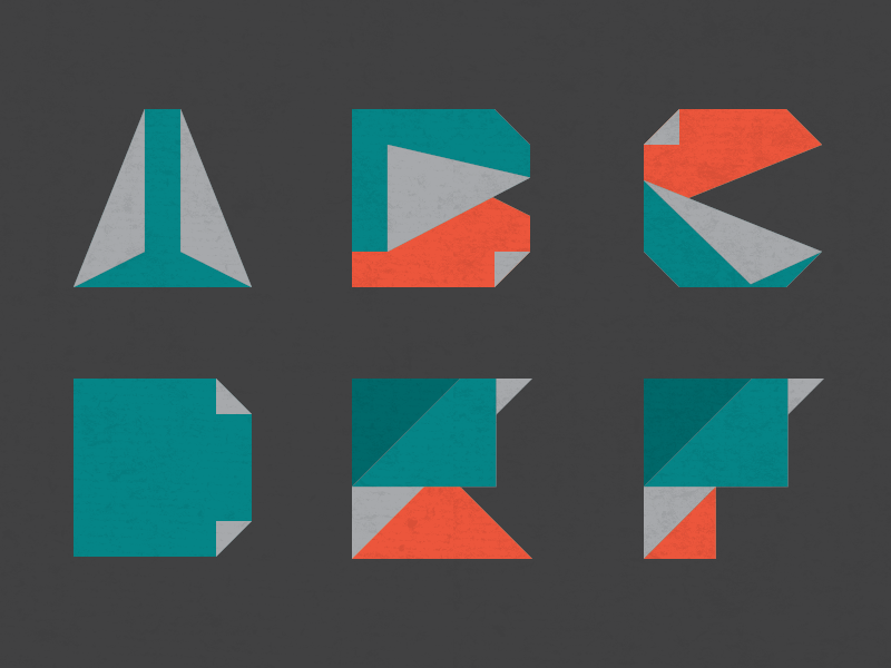 Origami Typeface design font font design illustrated type motion origami type typeface typography