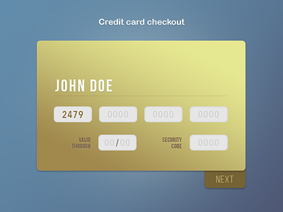 DailyUI #02 Credit card checkout - Rebound