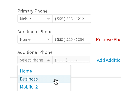 Prepend dropdown to Textfield add dropdown phone phone number prepend remove textfield