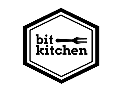 Bit Kitchen Light bit fork hexagon kitchen logo slab serif font