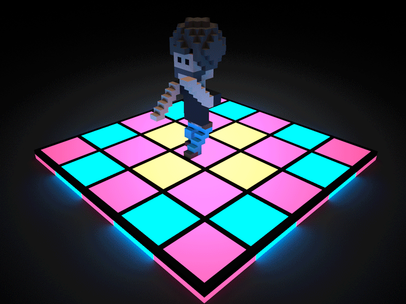 Dance moves 3d animated gif animation character dance gameart gif lowpoly magicavoxel voxel voxelart