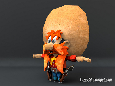 Yosemite Sam 3d cartoons lightwave3d lowpoly paper toons