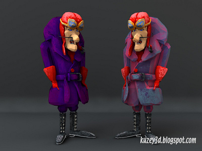 Dick Dastardly: Low Poly 3d cartoons hanna barbera lightwave3d lowpoly paper toons