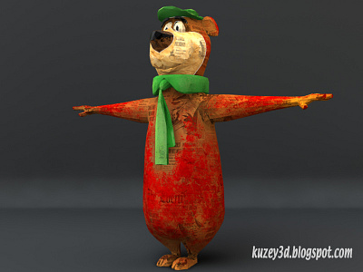 Low Poly Yogi Bear 3d characters hannabarbera lightwave3d lowpoly paper