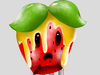Oh no, Hawntie 💁🏻‍♂️🐝🍯 applepencil cute dribbbler honey illustrated ipad strawberries sweet