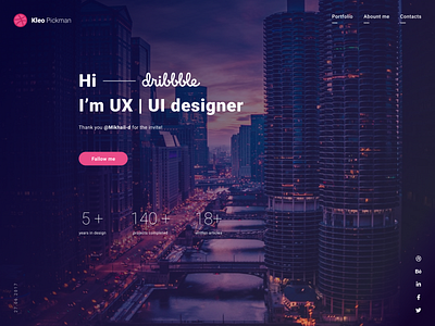 Hello, Dribbble! debut design designer desktop dribbble figma flat interface minimal sity typography ui ux web website