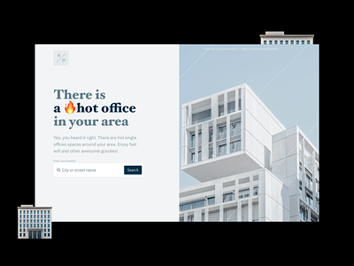 Co-Working Space Redesign architecture b2b co working space copywriting industry real estate redesign serif font ui webdesign