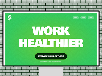 Reminder: show old work as well - work healthier! agency bold consultancy green hero hero design homepage logo simple webdesign