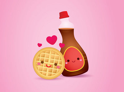 Waffle + Syrup character character design cute illustration jerrod maruyama kawaii vector