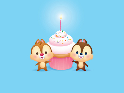 Chip and Dale adobe illustrator character design cute disney illustration jerrod maruyama kawaii vector vector art vectorart