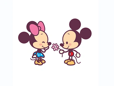 Mickey and Minnie character design cute disney illustration jerrod maruyama kawaii