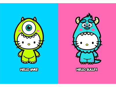 Hello Monster cute hello kitty kawaii monsters inc pixar sanrio