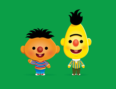 Kawaii Ernie & Bert bert cute ernie kawaii muppets sesame street