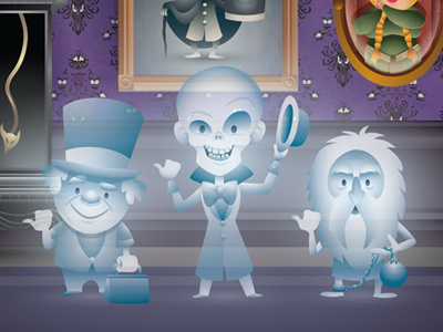 Happy Haunts disney disneyland hat box ghost haunted mansion hitchhiking ghosts stretching portraits
