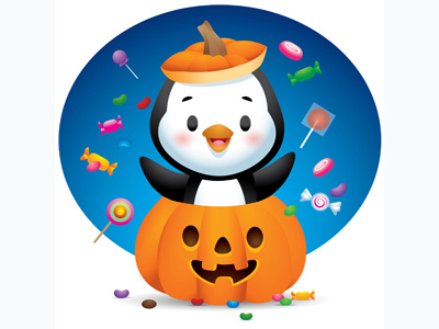 New Facebook Stickers candy facebook halloween jackolantern jerrod maruyama penguin unicef waddles