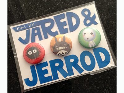 Button Giveaway buttons ghibli jared andrew schorr kodama pins supahcute totoro