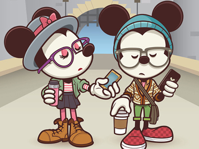 Hispter Mickey and Minnie cute disneyland downtown disney hipster mickey kawaii minnie mouse sleeping beauty castle wonderground gallery