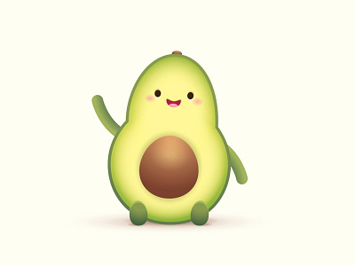 Happy Little Avocado adobe illustrator character design cute design illustration jerrod maruyama kawaii logo