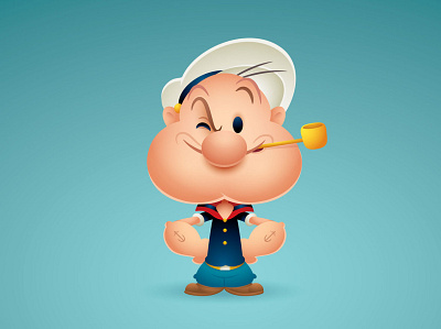 Popeye adobe illustrator character design cute cute art gallery 1988 illustration jerrod maruyama jmaruyama kawaii vector