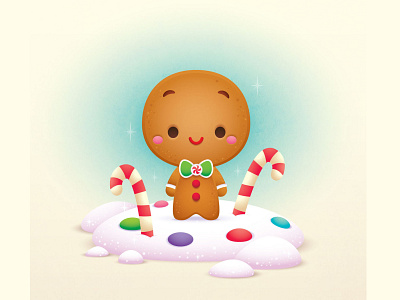 Gingerbread Boy adobe illustrator character design cute illustration jerrod maruyama jmaruyama kawaii vector