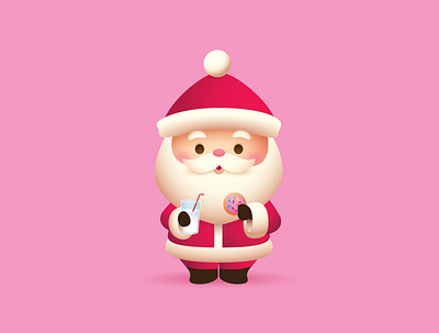 Little Santa adobe illustrator character design cute illustration jerrod maruyama kawaii vector