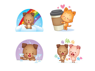 Cutie Pets cutie pets facebook jerrod maruyama kawaii messenger stickers