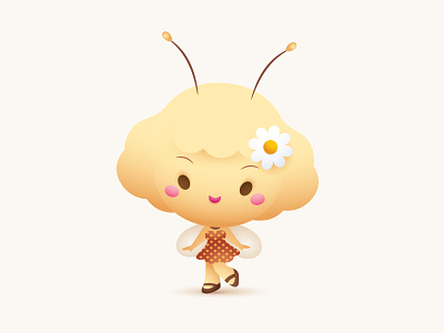 Little Bee Girl adobe illustrator character design cute illustration jerrod maruyama jmaruyama kawaii vector