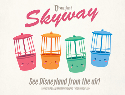 Disneyland Skyway character design cute disney illustration jerrod maruyama jmaruyama kawaii