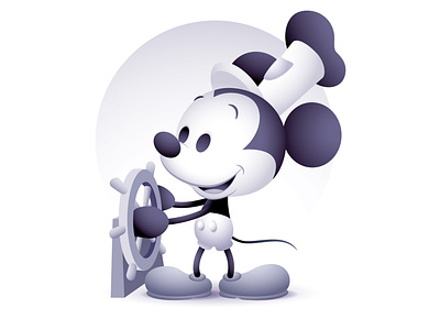 Steamboat Willie character design cute disney illustration jerrod maruyama jmaruyama kawaii mickey mouse