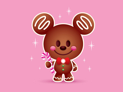 Gingerbread Mickey character design christmas cute disney holiday illustration jerrod maruyama jmaruyama kawaii mickey mouse
