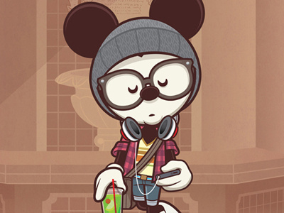 A Hipster's Life For Me disney disneyland downtown disney hipster mickey jerrod maruyama mickey mouse warm up mickey wonderground gallery