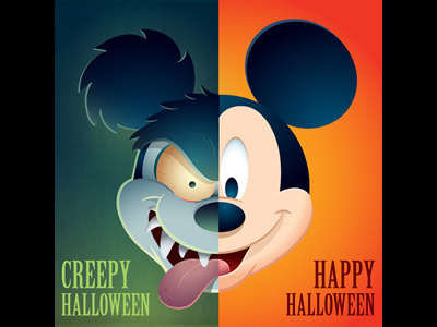 Happy Halloween disney jerrod maruyama mickey mouse runaway brain