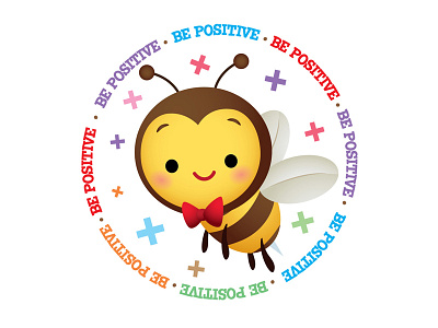 Be Positive bee cute kawaii