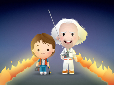 Marty & Doc back to the future doc brown marty mcfly