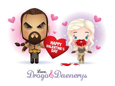 Happy Valentine's Day daenerys drogo game of thrones jerrod maruyama khaleesi