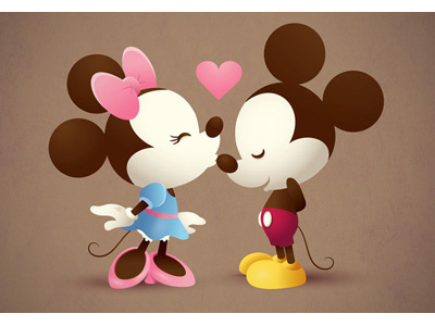 Mickey & Minnie - The Kiss cute disney kawaii kiss love mickey mouse minnie mouse