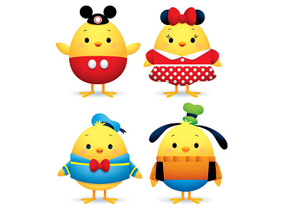 Disney Chicks cute disney donald duck easter goofy jerrod maruyama jmaruyama kawaii mickey mouse minnie mouse