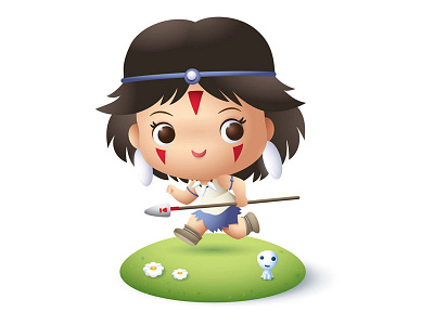 Little Wolf Princess cute jmaruyama kawaii princess mononoke san studio ghibli