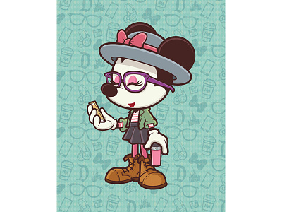 Hipster Minnie d23 expo disney disneyland hipster minnie jmaruyama minnie mouse wonderground gallery