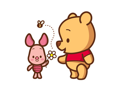 Pooh and Piglet cute disney kawaii piglet pooh