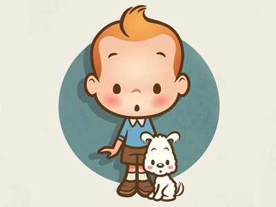 Little Tintin comics cute kawaii tintin