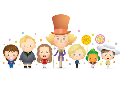 Candy Man caricature character design cute gallery 1988 icons illustration jmaruyama kawaii vector willy wonka