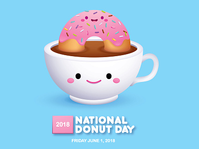 Donut Day 2018 character design cute donut donut day doughnut illustration jmaruyama kawaii sweet