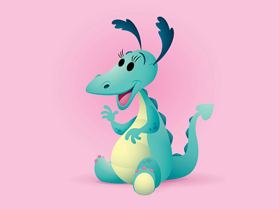 The Reluctant Dragon chartacter design cute disney dragon illustration jerrod maruyama jmaruyama kawaii walt disney