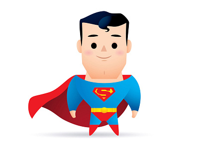 Superman caricature character design cute icon illustration jerrod maruyama jmaruyama kawaii squaredco superman
