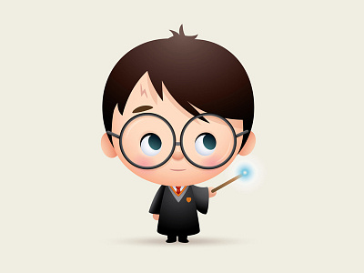 Harry caricature character design cute harry potter icon illustration jk rowling kawaii